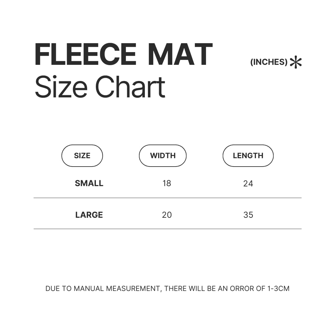 Fleece Mat Size Chart - Hilda Merch