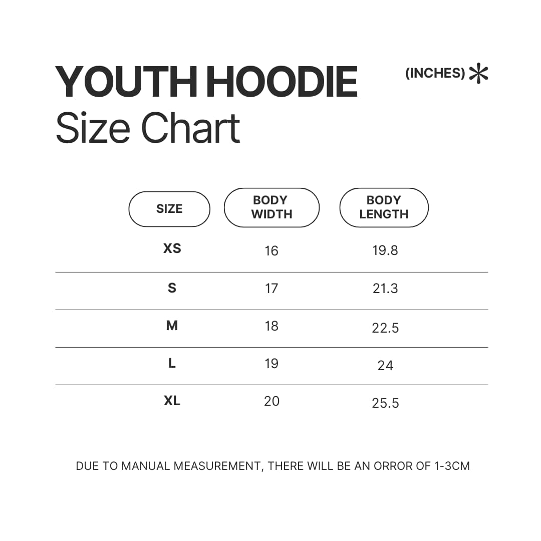 Youth Hoodie Size Chart - Hilda Merch
