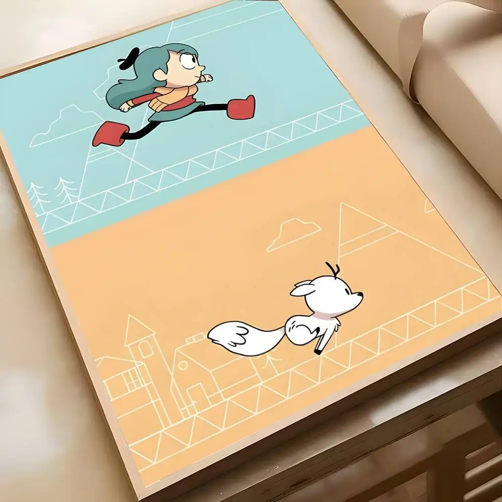 Blue Yellow Color Cartoon Hilda Wall Art