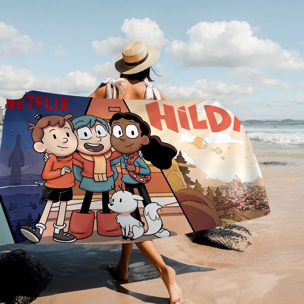 Hilda Cartoon Microfiber  Beach Towels