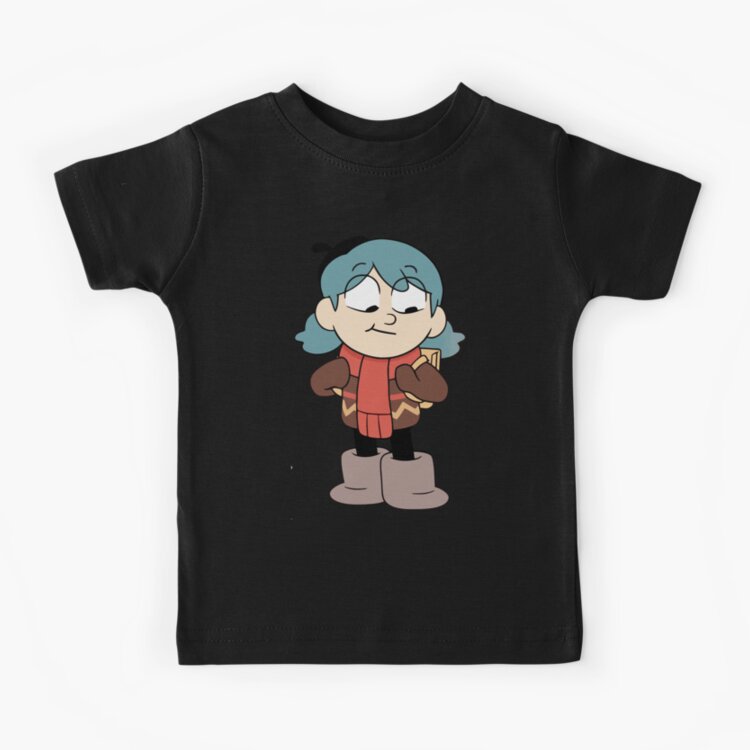 Hilda Is Smilying Withfunny Cute Blue Poached Kids T-shirt - Image 3