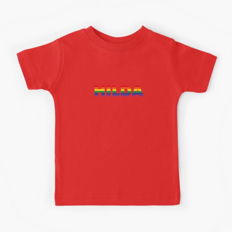 Hilda Name Rainbow Flag Lgbt Pride Design Kids T-shirt - Image 5