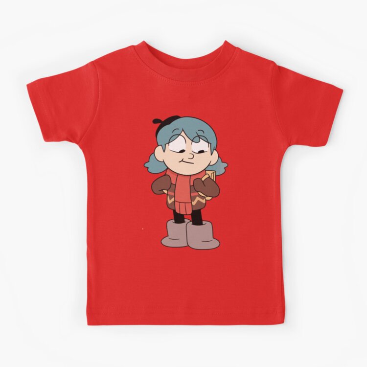 Hilda Is Smilying Withfunny Cute Blue Poached Kids T-shirt - Image 5