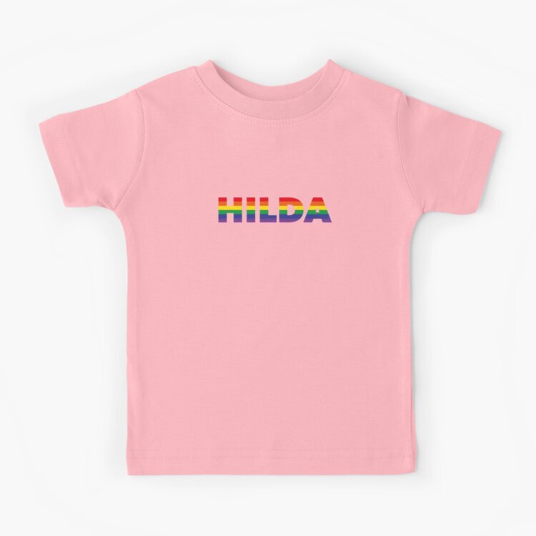 Hilda Name Rainbow Flag Lgbt Pride Design Kids T-shirt - Image 2