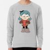 Hilda Is Smilying Withfunny Cute Blue Poached Sweatshirt