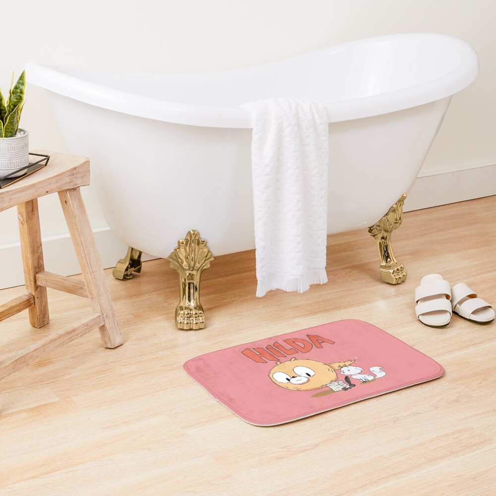Cute Hilda Netflix 007 Hilda Mayor And Cat Birthday Gift Cute Best Salling Bath Mat - Image 2