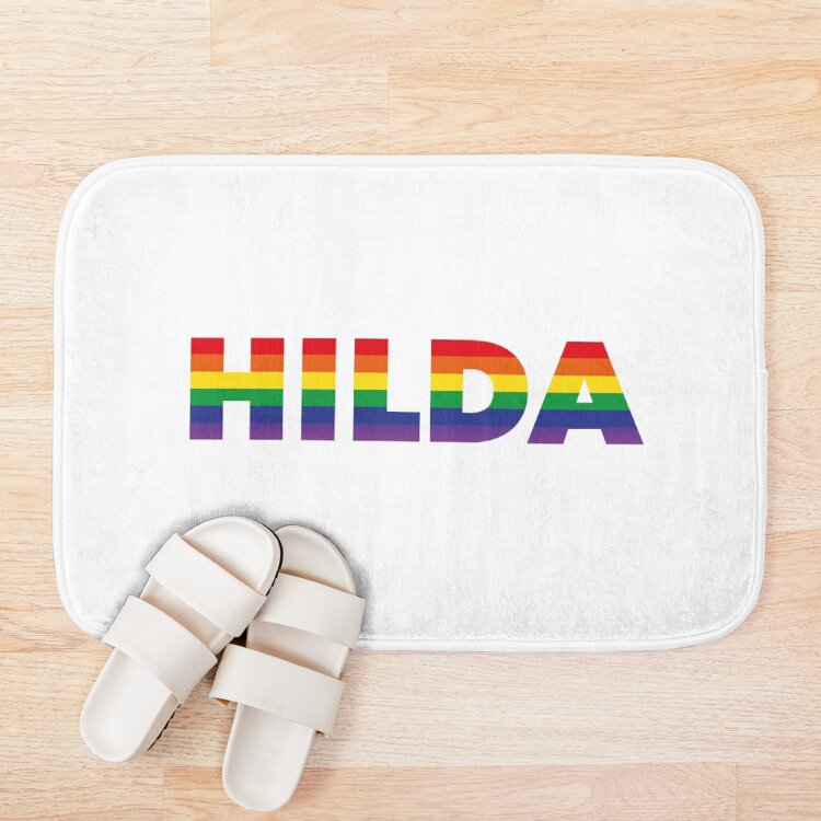 Hilda Name Rainbow Flag Lgbt Pride Design Bath Mat - Image 3
