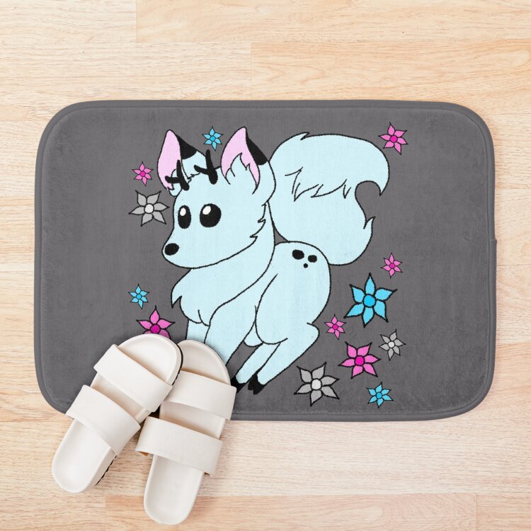 Deerfox With Flowers Bath Mat - Image 3