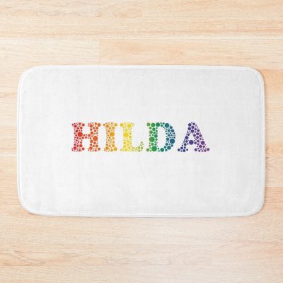 Hilda Name Fun Rainbow Bubbles Lgbt Pride Design Bath Mat