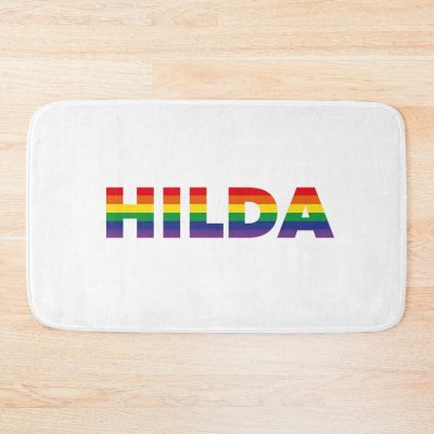 Hilda Name Rainbow Flag Lgbt Pride Design Bath Mat