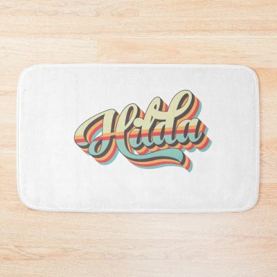 Hilda Name Cool 70S Retro Font Surf Style Design Bath Mat