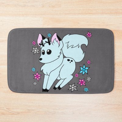 Deerfox With Flowers Bath Mat
