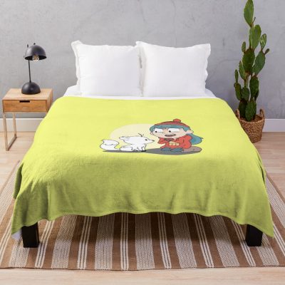 Go Hilda Netflix 003 Hilda And Twig Cartoon Kids Show Throw Blanket