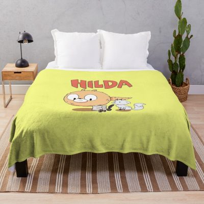Cute Hilda Netflix 007 Hilda Mayor And Cat Birthday Gift Cute Best Salling Throw Blanket