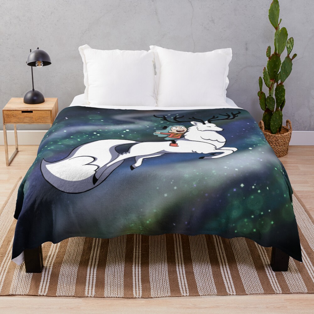 Hilda And Alpha Deer Fox Throw Blanket