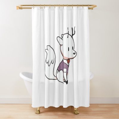 Hildas Funny Twig Cute Deerfox In Tuxedo Shower Curtain