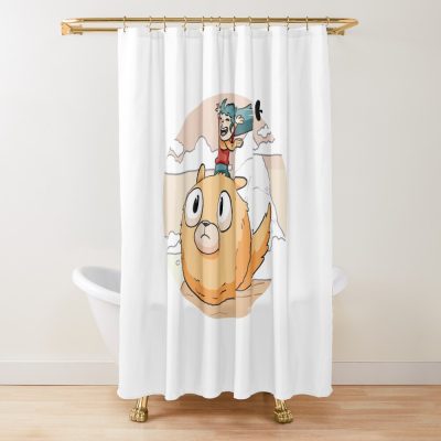 Hilda Netflix Flying On Cute Dog Shower Curtain