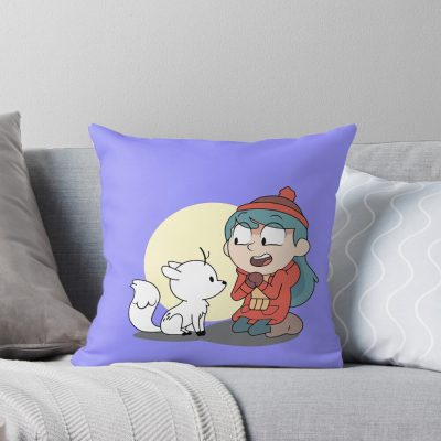 Go Hilda Netflix 003 Hilda And Twig Cartoon Kids Show Throw Pillow