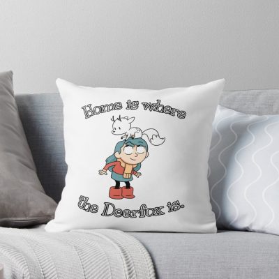 Home Is Where The Deerfox Is Throw Pillow