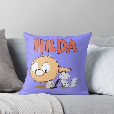 Cute Hilda Netflix 007 Hilda Mayor And Cat Birthday Gift Cute Best Salling Throw Pillow